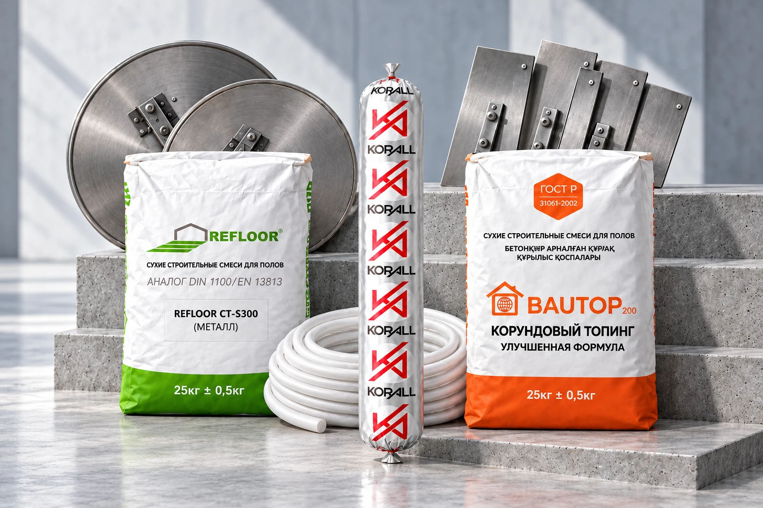 Иллюстрация REFLOOR, KORALL и комплектующих по макету компании